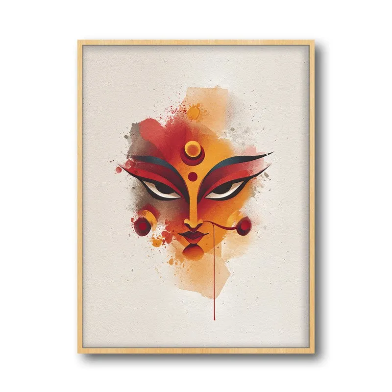 Jagat Swamini Maa Durga Archival Paper Wall Art - Natural Brown Frame media 5