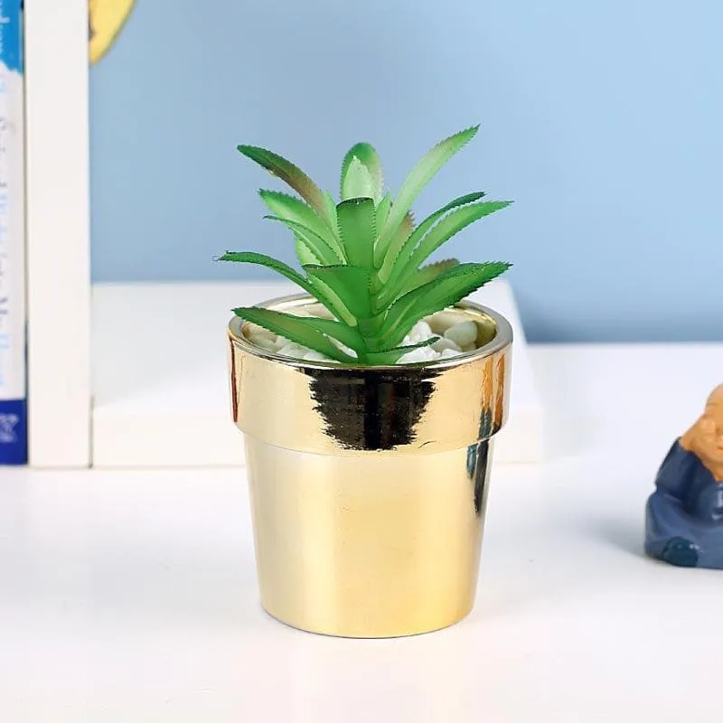 Faux Crassula In Ceramic Pot - 13.5 cms media 1