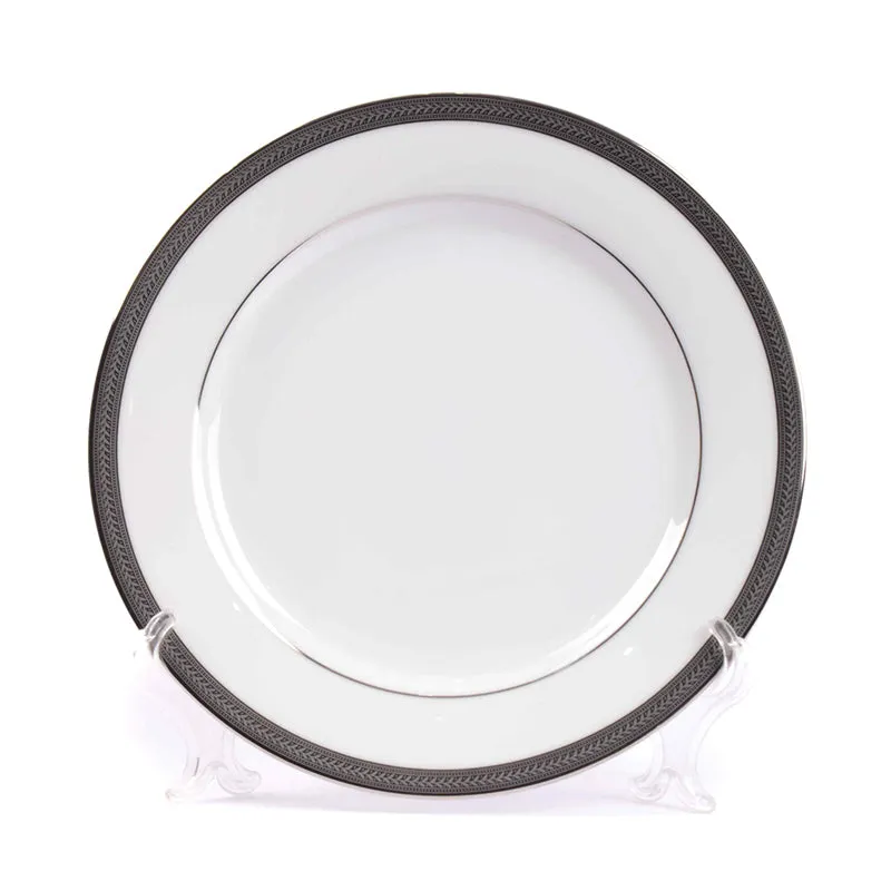 Vienna 24k Gold Brushed Porcelain Dinner Set (Platinum) - 41 Piece Set media 7