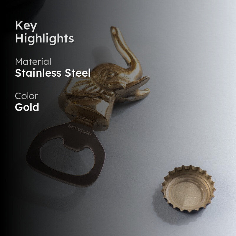 Trunk & Twist Stainless Steel Bottle Opener - Gold media 2
