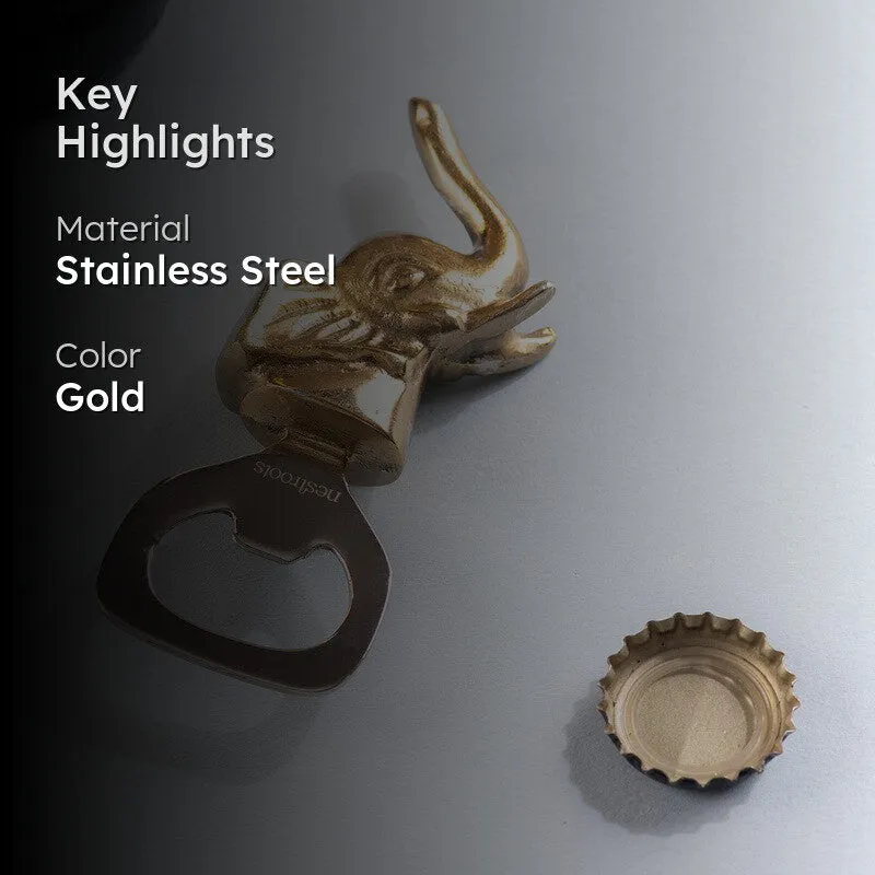 Trunk & Twist Stainless Steel Bottle Opener - Gold media 2