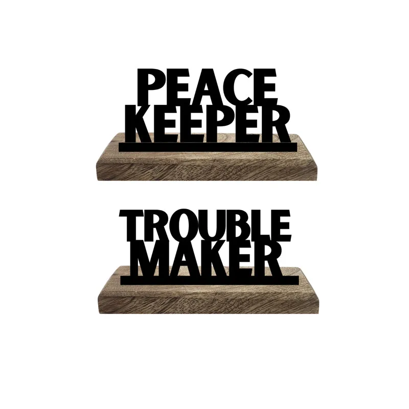 Trouble Maker Typography Showpiece - Set Of Two media 4