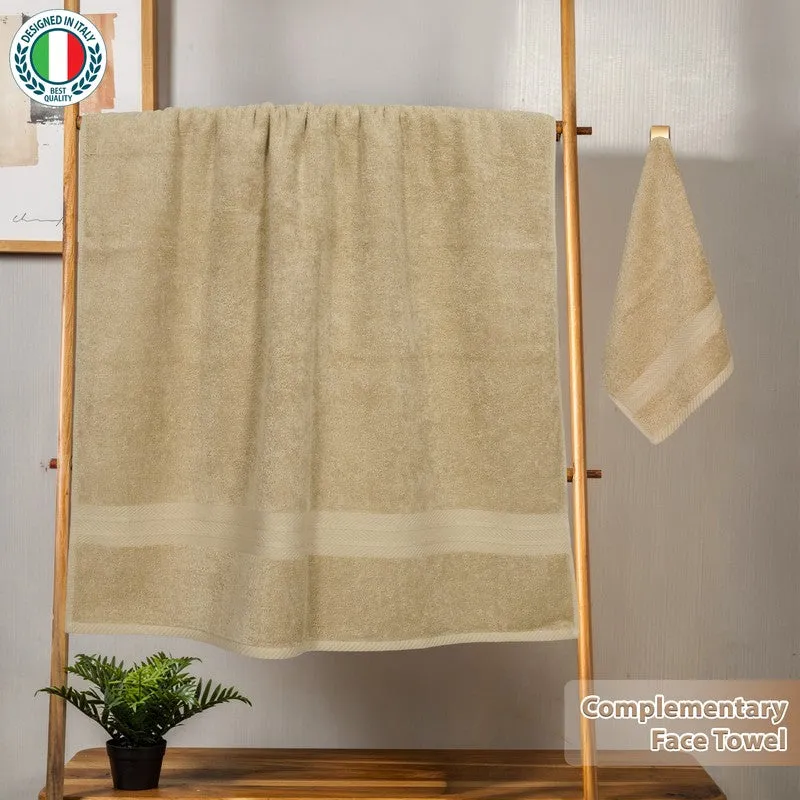 PlushAura Cotton Bath Towel (Camel) media 4