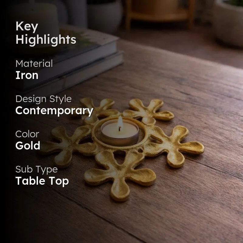 Golden Flora Tealight Holder media 2