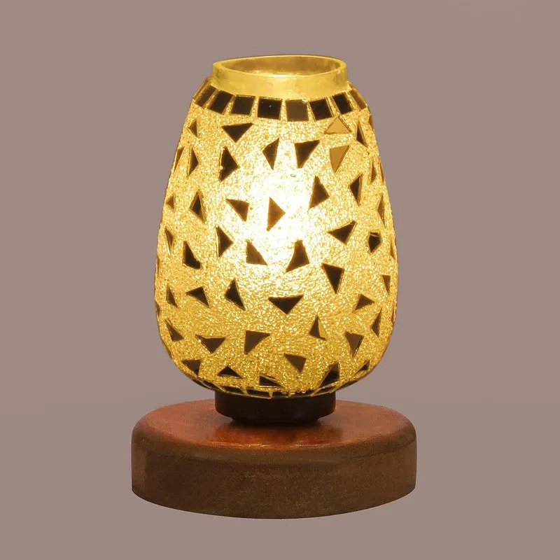 Aurabeam Mosaic Glass Table Lamp With Wooden Base media 7