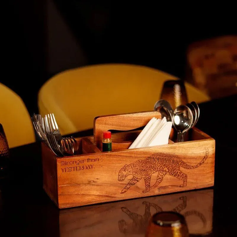 Leopard Cutlery Holder media 1