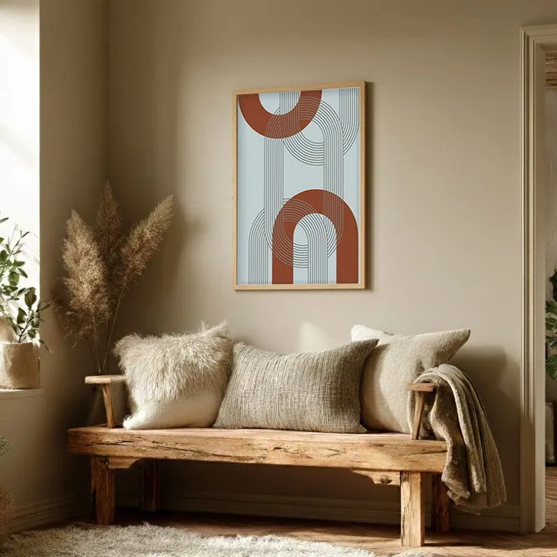 Linear Echo Canvas Wall Painting With Brown Frame media 3