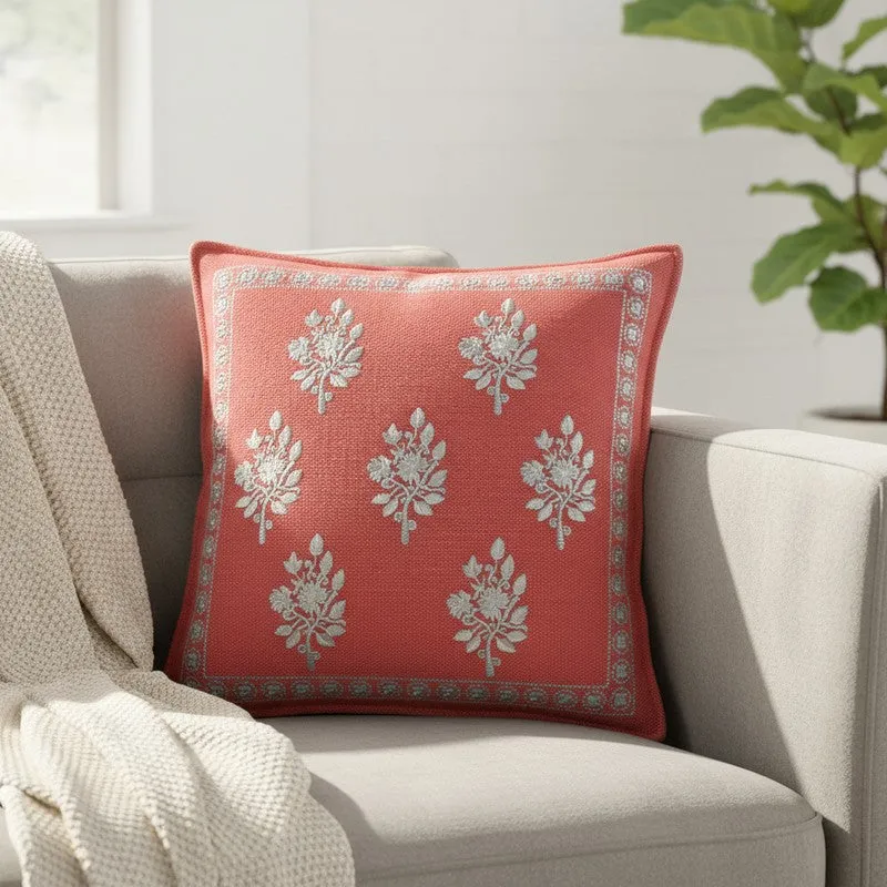 Blossoms Embroidered cushion cover media 2