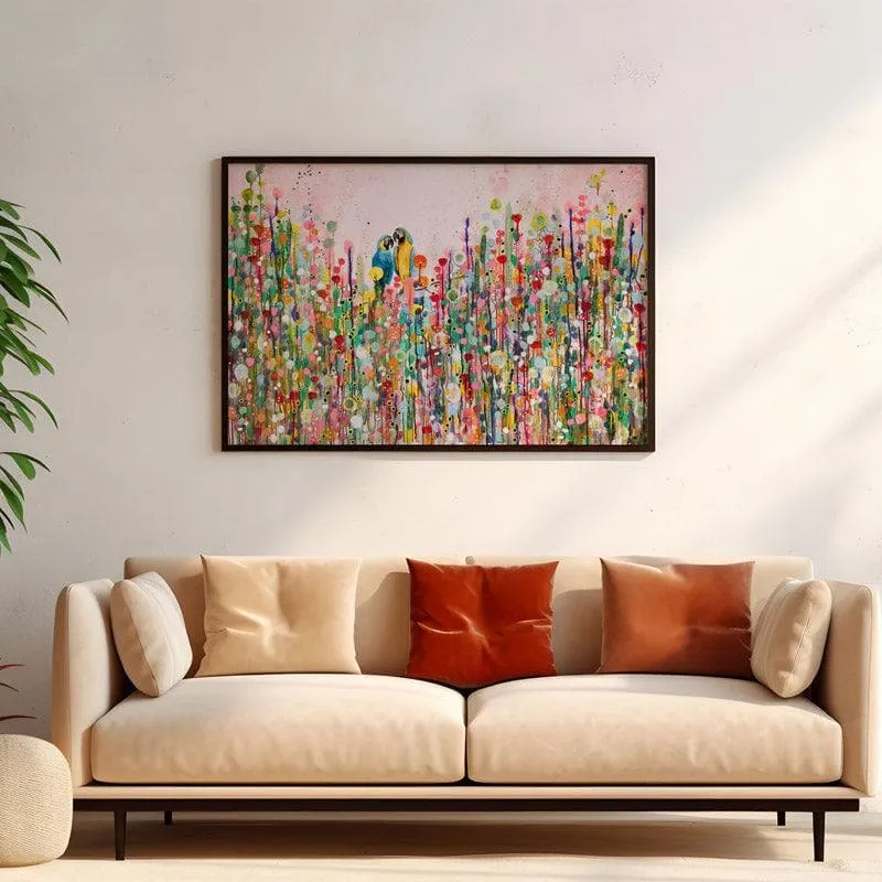 Love Feathers Canvas Wall Painting - Black Frame media 4