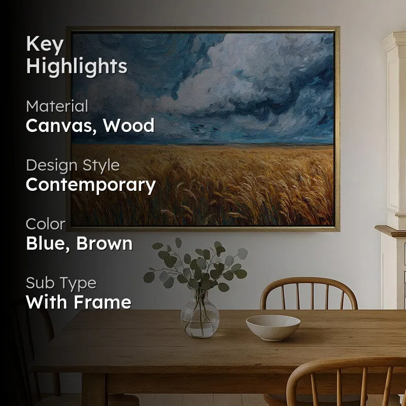 Rolling Grain Canvas Wall Painting With Frame media 2