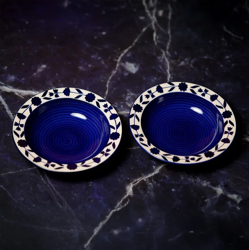 Regal Handcrafted Ceramic Pasta Plate (Blue) - Set Of Two media 5