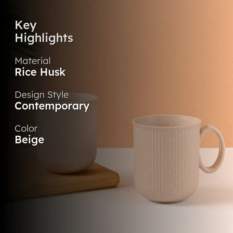 Eco Rice Husk Coffee Mug (300 mL Each) - Set of Two media 2