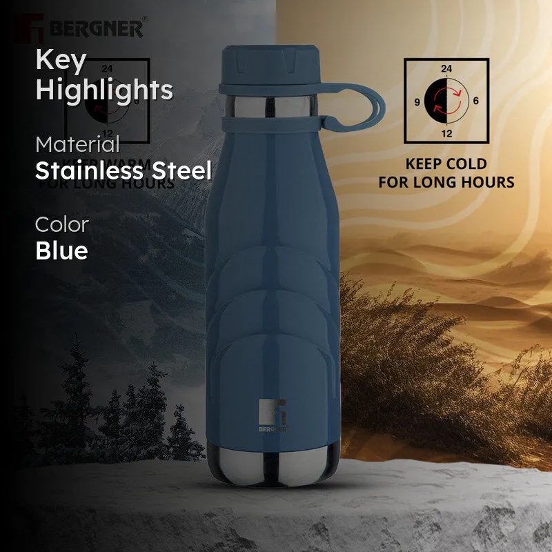 Bergner Walking Aqua Flex Thermosteel Hot And Cold Flask (Blue) - 750 mL media 2
