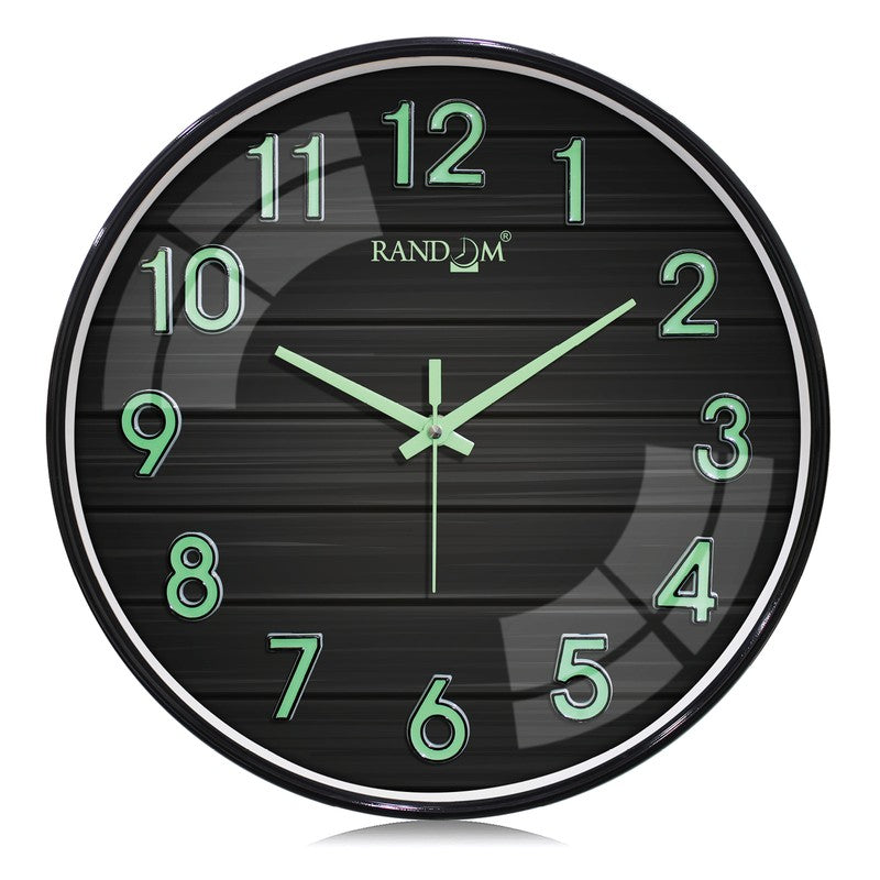 Elvric Round Modern Plastic Wall Clock - Black media 3