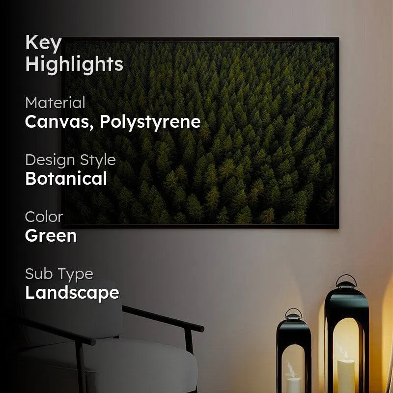 Natural green forest Canvas Painting - Black Frame media 2