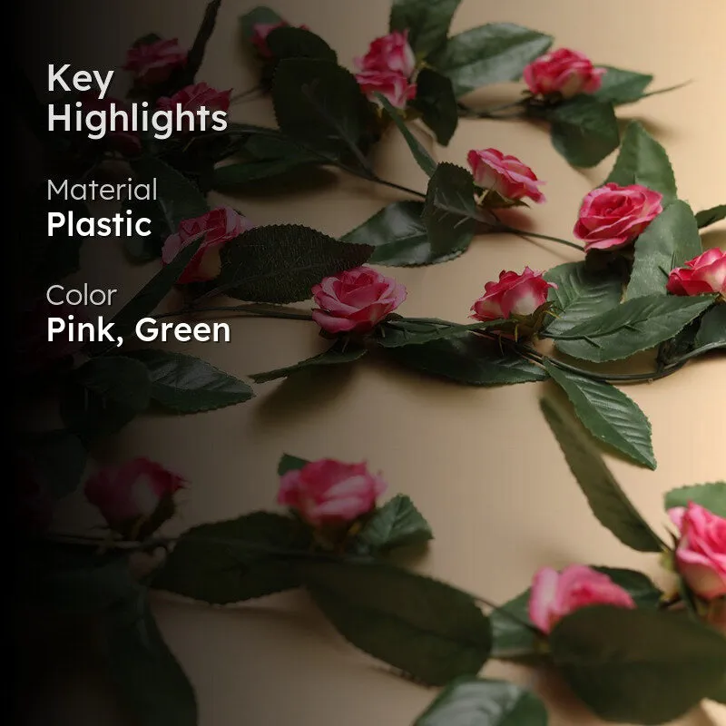 Fiora Artificial Velvet Rose Creeper (Dark Pink) Set of Five media 2