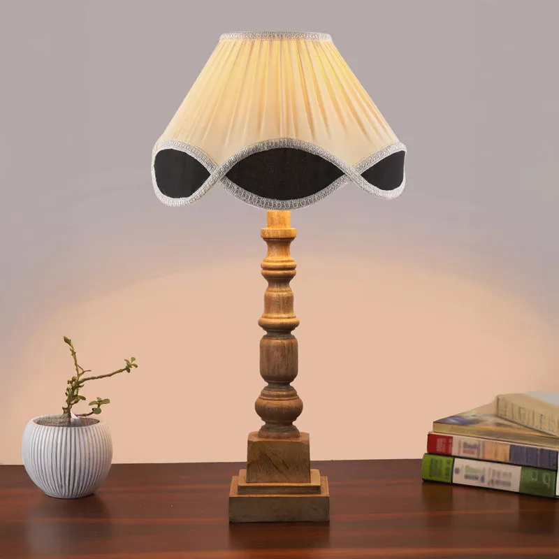 Valencia Arbor Wooden Table Lamp - White,Brown media 2