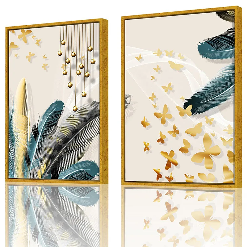 Feathers Of Blue Wall Art - Set Of Two media 3