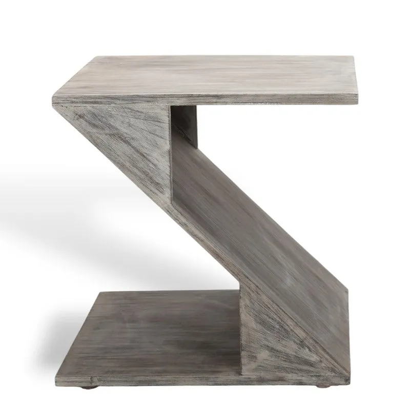 Rverox Sheesham Wooden Side & Bedside Table - Grey media 3