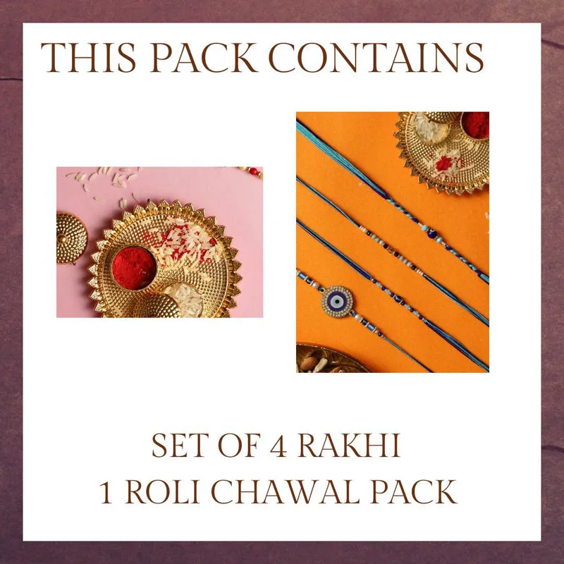 Raksha Rakhi with Roli Chawal - Five Piece Set media 4