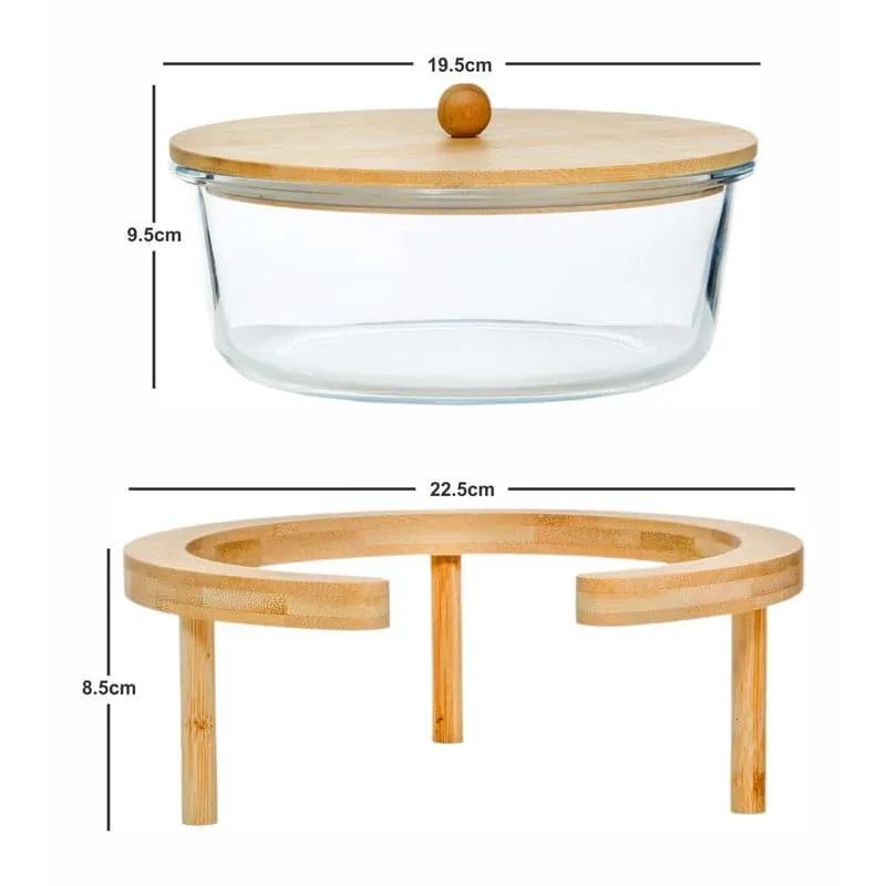 Eloise Round Serving Bowl With Lid and Stand - Two Piece Set media 4