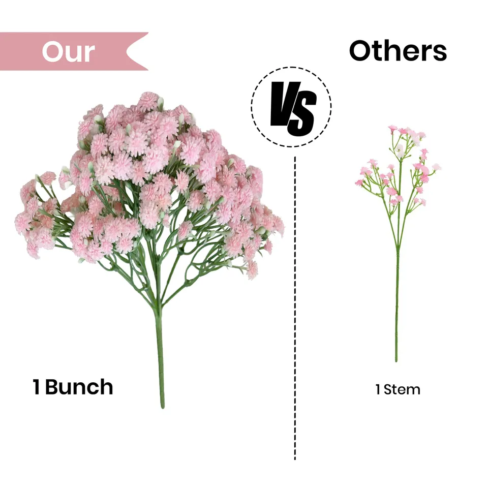 Alabaster Sprigs Plastic Artificial Flower - Set Of Three media 3