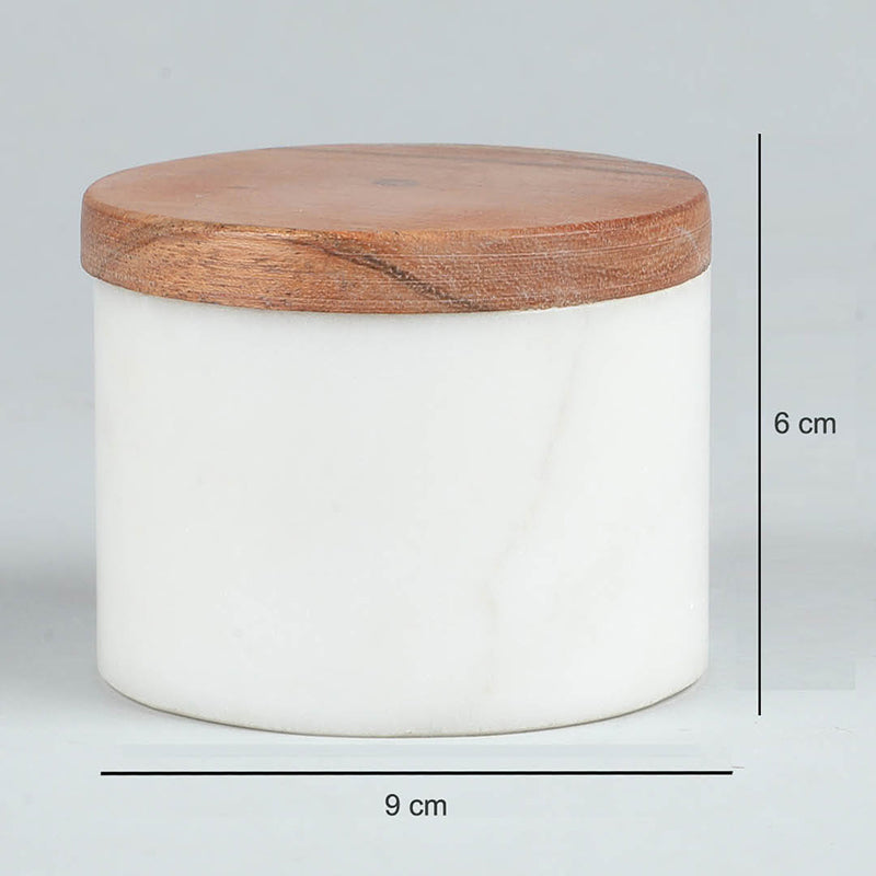 Alabark Marble Storage Jar With Wood Lid - 100 ML media 5