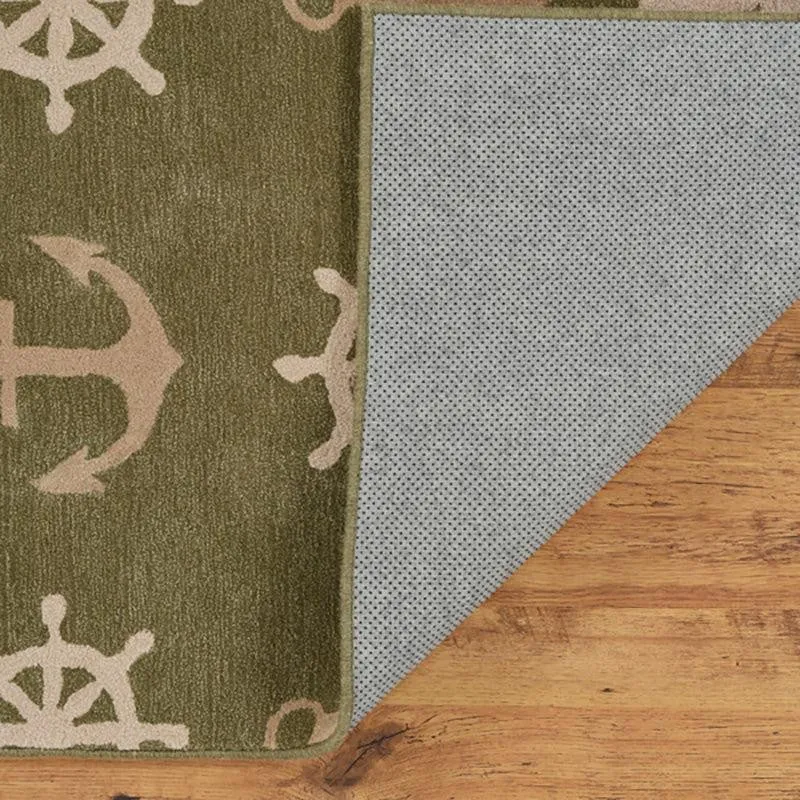 Anchors Hand Tufted Aweigh Kids Wool & Nylon Carpet - Green media 6