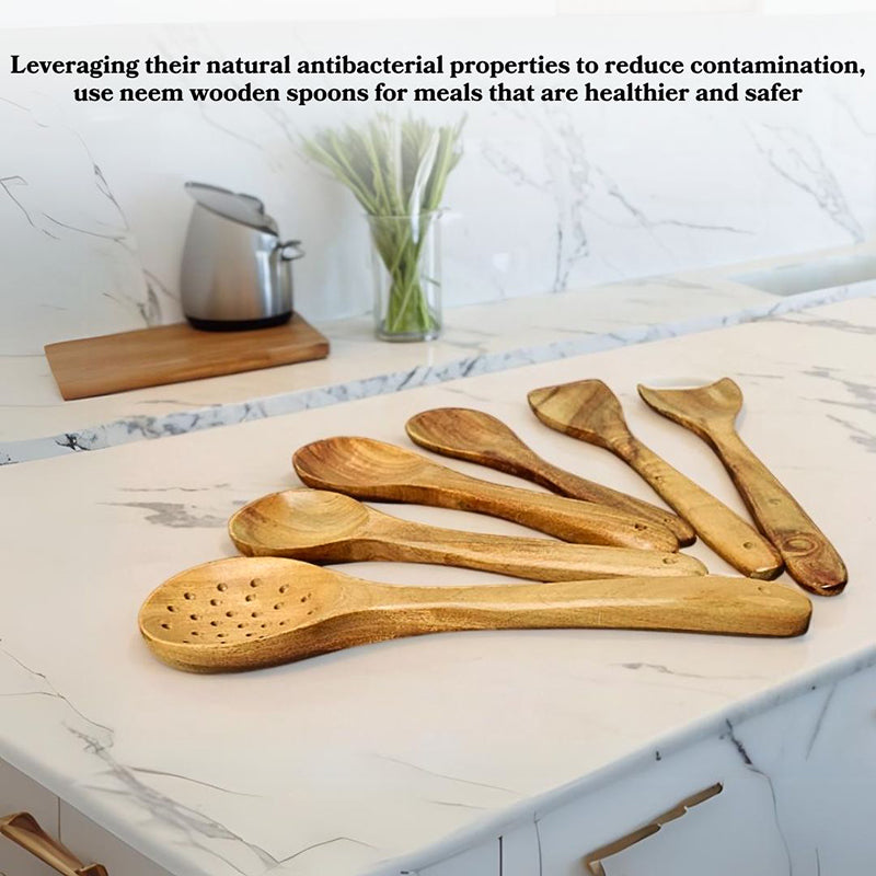 Rusticra Need Wood Serving Spoon - Six Piece Set media 4