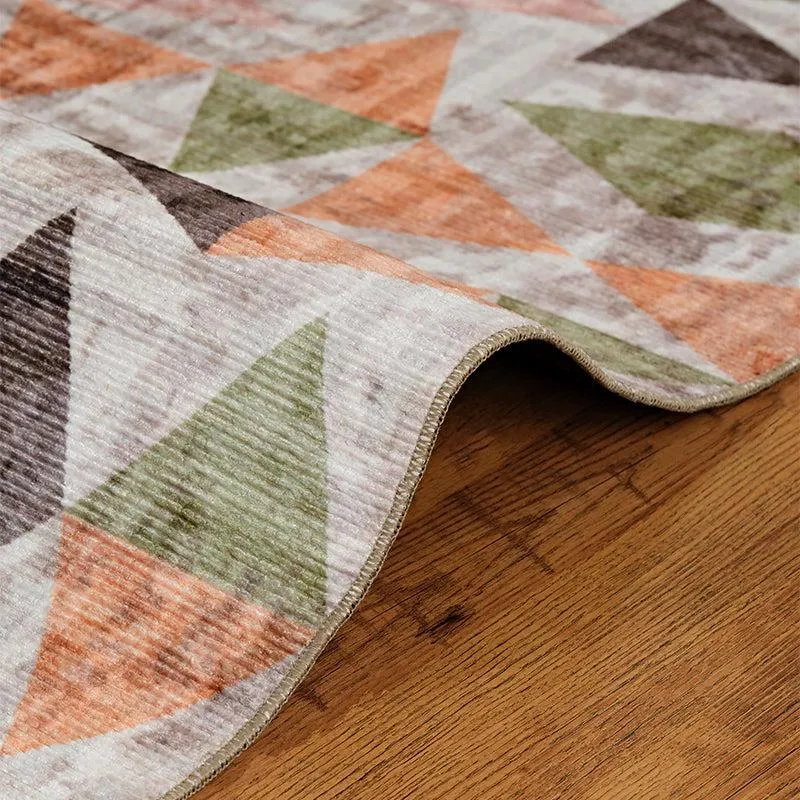 Isaac Geometric Carpet - Orange & Pink media 4