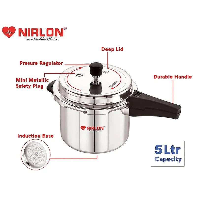 Nirlon Easy Seal Pressure Cooker - 5000 mL/ 10 Inches media 7