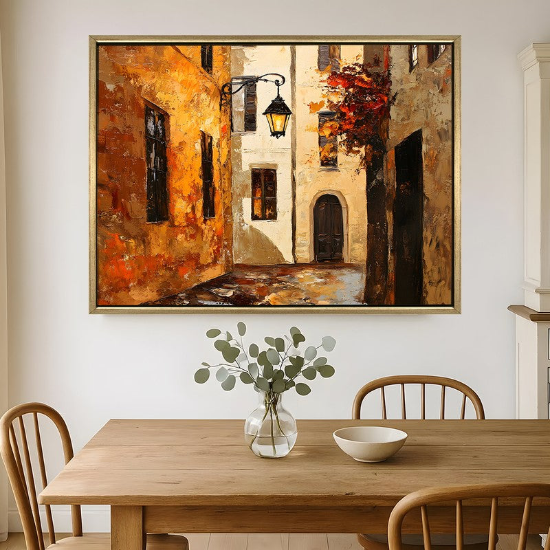 Lantern Walk Canvas Wall Painting With Frame