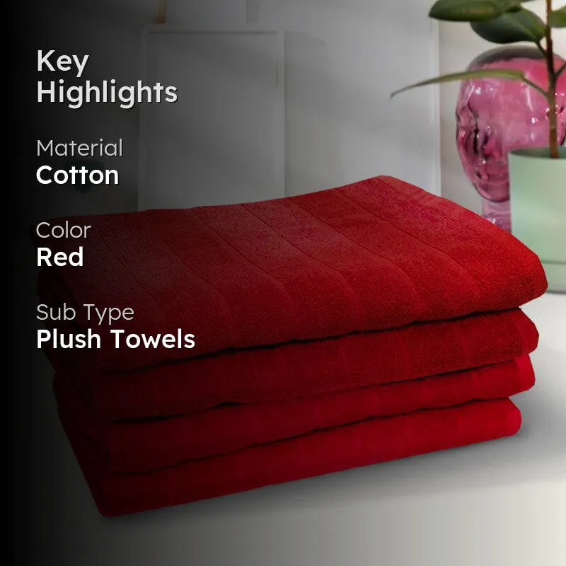 Sarda Bath Towel (Red) - Set Of Four media 2