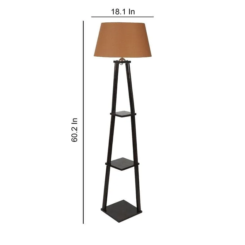 Camella Floor Lamp With Shelf - Brown media 5