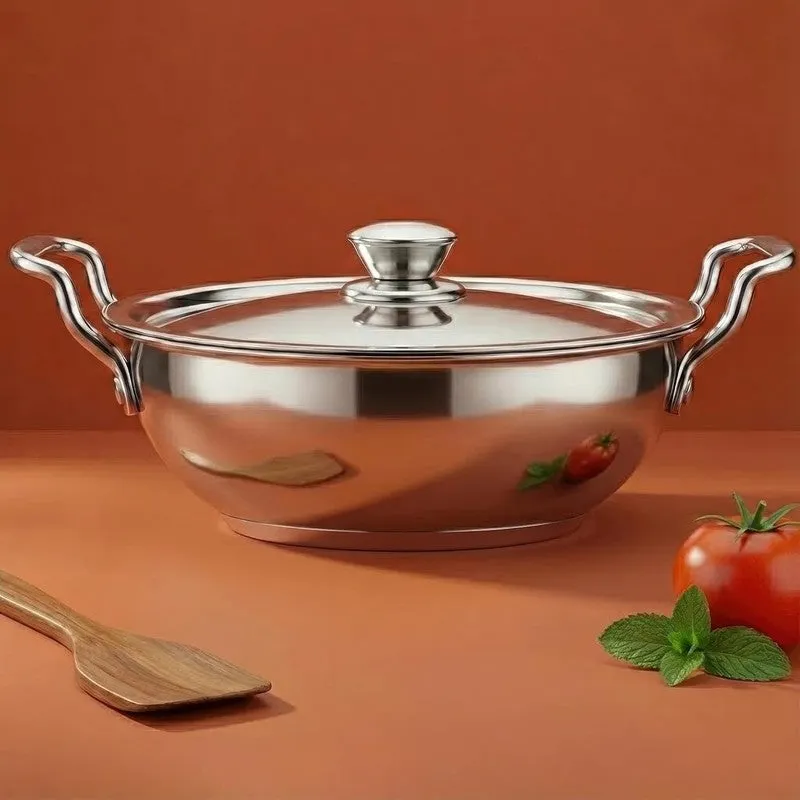 Solara Brewora Stainless Steel Kadhai With Lid - 2300 mL media 3