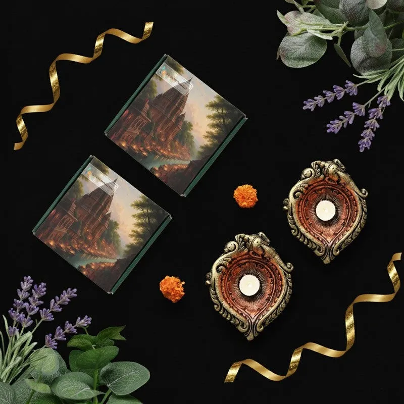Elephant Grace Diya - Set Of Two media 6