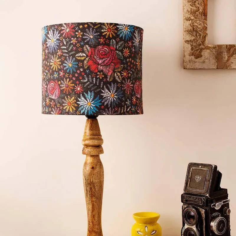Floral Bloom Fabric Table Lamp - Multicolor media 3