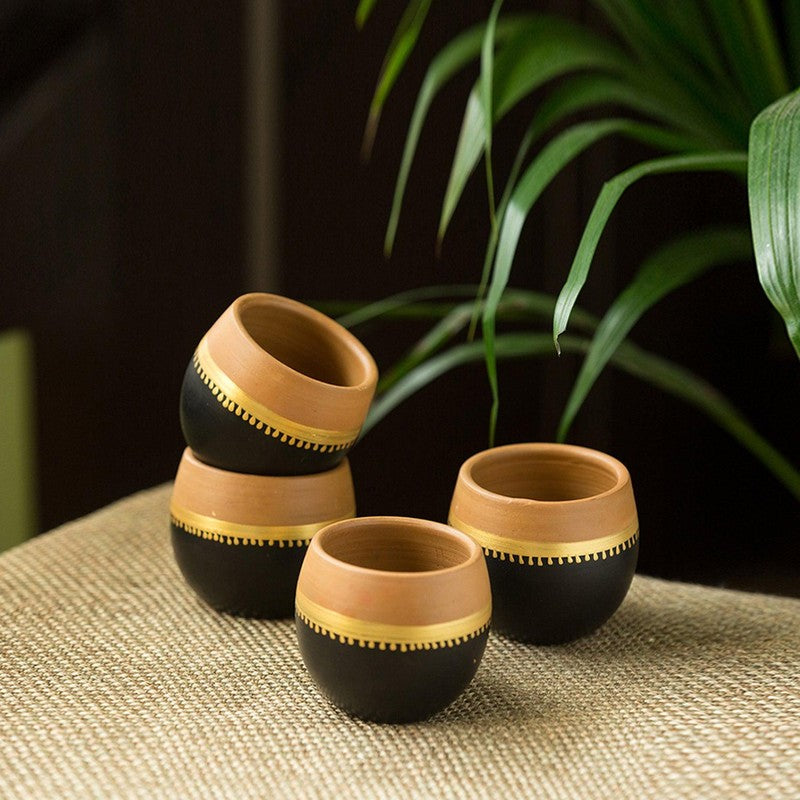 Mano Handpainted Kulhad (165 ML) - Set Of Four