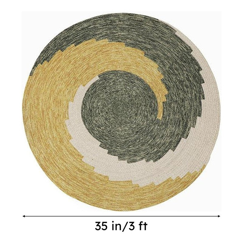 Spiro Round Cotton Rug - Yellow & Green media 8