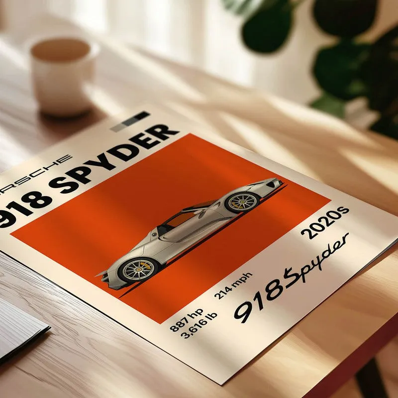Porsche Powerhouse Wall Poster - Orange media 4