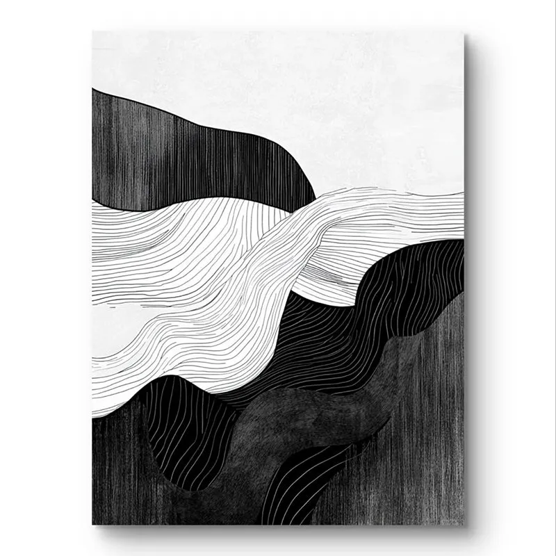 Ink Waves & Lines Wall Art media 3