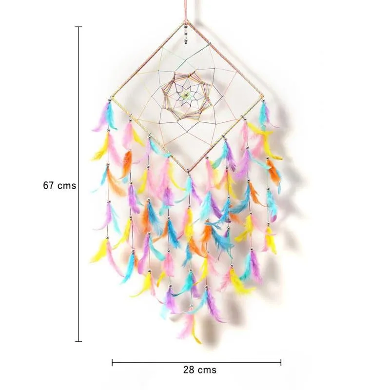 Rhombus Loom Rainbow Dreamcatcher With Light media 5