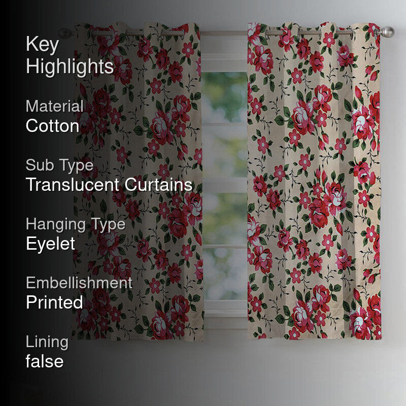 Rose Dawn Cotton Curtain - Set Of Two media 2
