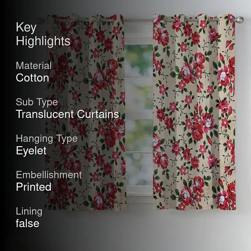 Rose Dawn Cotton Curtain - Set Of Two media 2