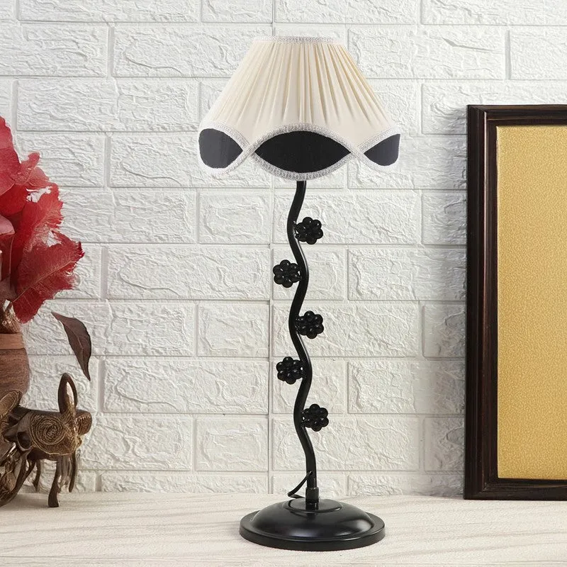 Stellarae Cotton Table Lamp With Iron Base - Ivory media 3