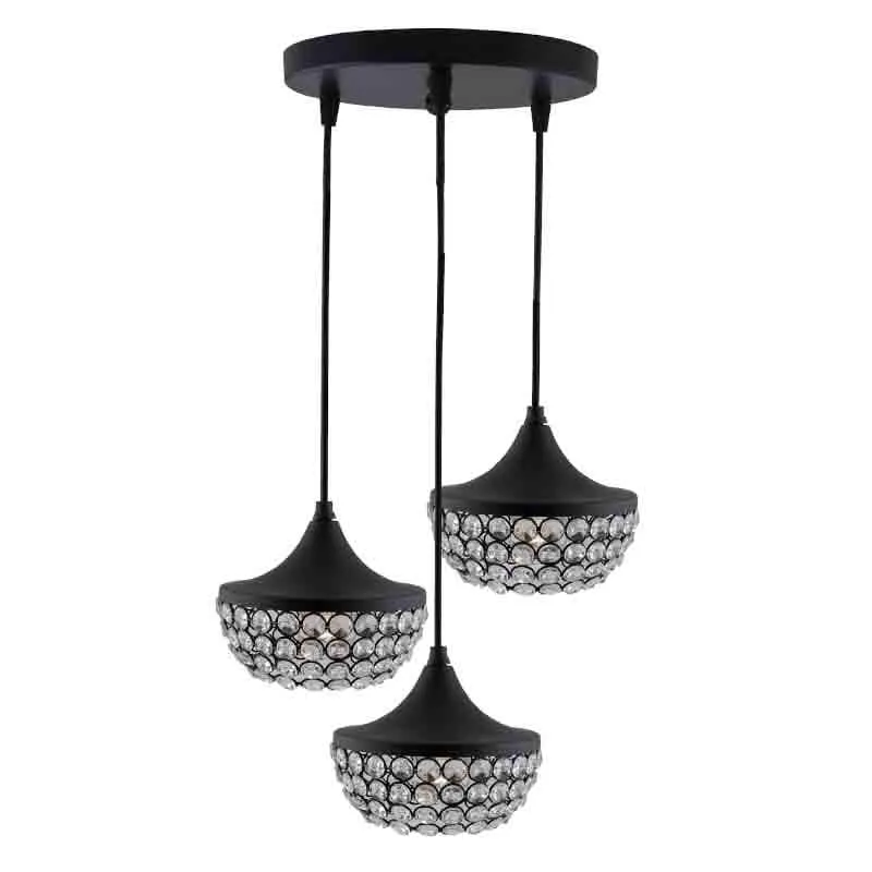 Crystal Crown Metal Clustered Ceiling Lamp media 5