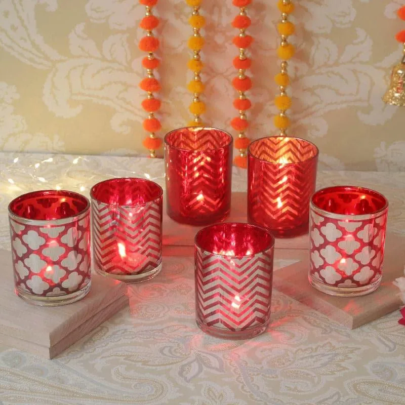 Ethnic Dunro Tealight Candle Holder - Set Of Six media 1