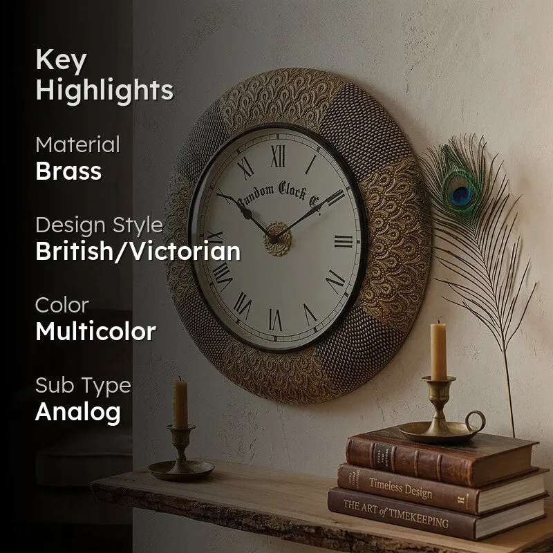 Zenvix Brass Analog Wall Clock media 2