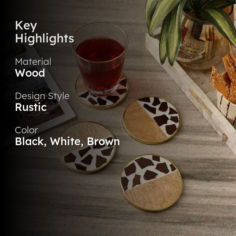 Animal Print Wooden Coaster - Set Of Four media 2