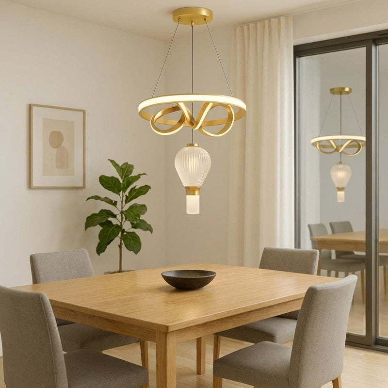 Infinity Rings Aluminum Ceiling Lamp - Gold media 4